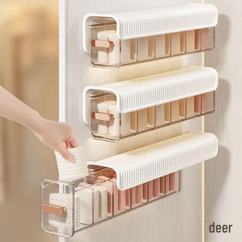 Wall-Mounted Transparent Organizer Box for Cables, Socks, and More