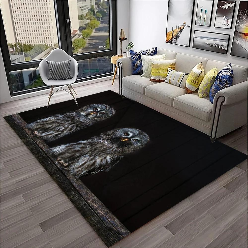 Urocza Sowa Seria 3D Kreskówkowy Dywanik do Domu Salonu Sypialni Sofy Kuchni Wycieraczka Dekoracja, Dywanik do Pokoju Dziecka Mata Podłogowa Antypoślizgowa