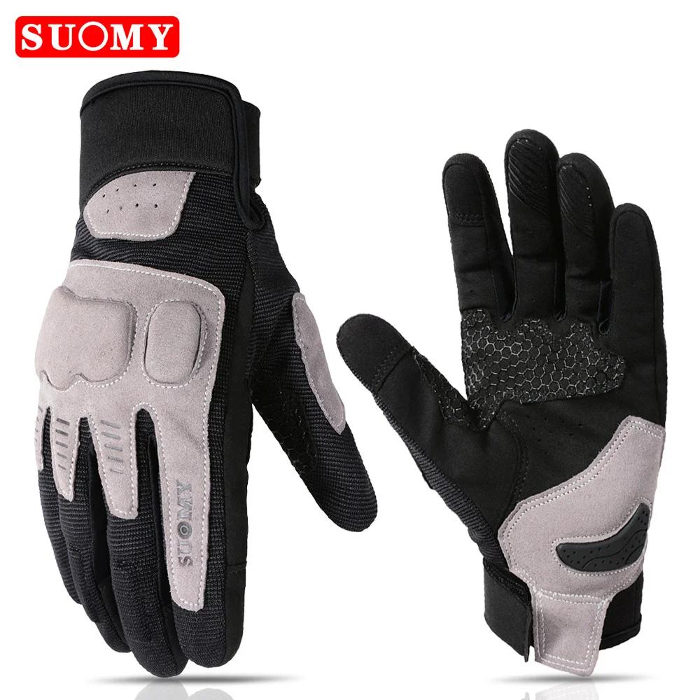 SUOMY Winter Warm Women Motorcycle Gloves Cold-proof Equipment Waterproof Motocross Motorbike Racing Riding Heated Racing Glove