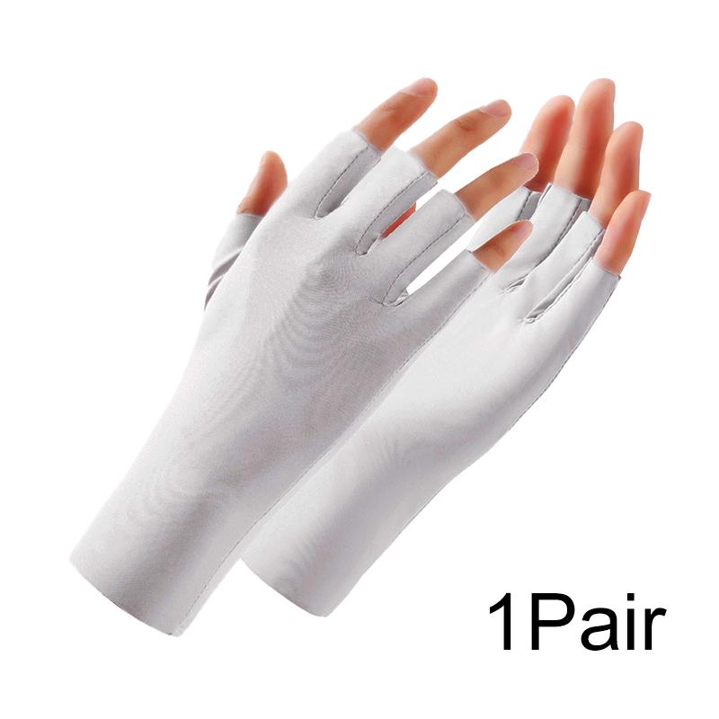 1Pair Solid Color Sports Style Finger Splitting Outdoor Cycling Viscose Filament Fashionable Commuting Half Finger Gloves