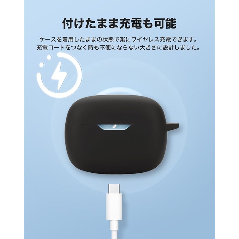 JBL Wave Beam 2 for case YAJOJO wireless earphones charging case cover With carabiner and key chain silicone protective case Fall prevention