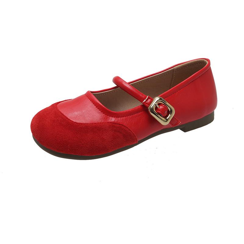 Soft-soled Mary Jane shoes round head shallow mouth Spring commuting versatile word with flat bottom half slippers women's comfort