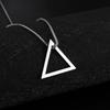 Dreamtimes Inverted Triangle Pendant Necklace Geometric Stainless Steel Chain Streetwear Hip Hop Guy Jewelry For Men Necklace