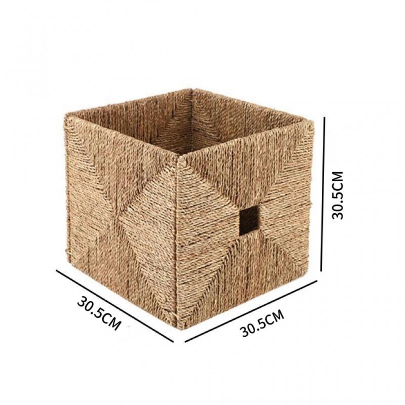 Foldable Woven Storage Basket Desk Closet