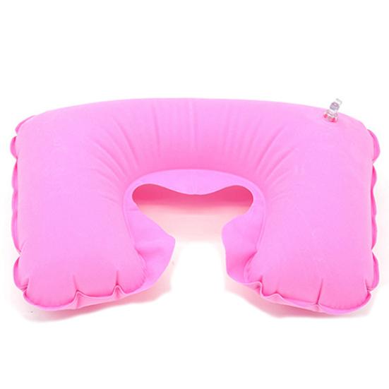 

1Pc Inflatable Travel Air Cushion Neck Rest U Shape Plane Flight Portable Pillow рожевий