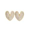 Heart-Shaped Cross-Border Oil Painting Drop Earrings - Luxury Stainless Steel Cartilage and Stud Style for Women