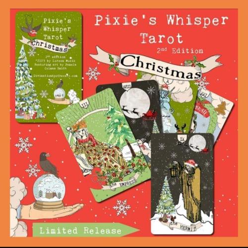 Christmas Pixies Whisper Tarot, 2nd Edition, 78 Card Deck, 12x7cm, Traditional Design, with Storage Box