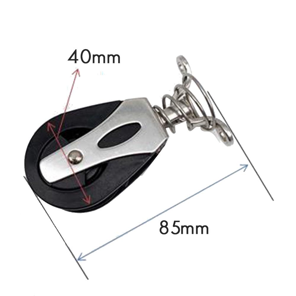 AB12-Stainless Steel Nylon Pulley Block Sailing Boat Loading Single Kayak Pulley Block Lifting Swivel Bearing Sheave