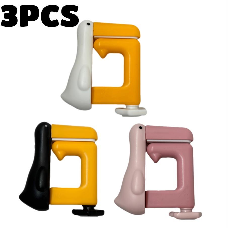 3pcs Thinking Duck Schoolbag Hook Adjustable Detachable Office Bag Desk-Side Hanging Hooks Portable Multi-Functional for Student