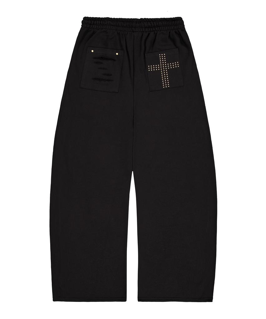 ROCKCAKE Cross Hotfix Damage Jogger - Black