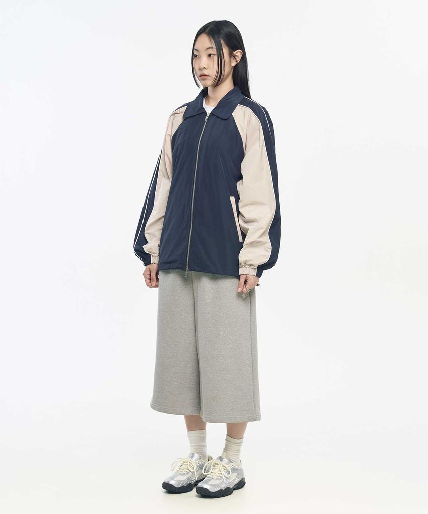 Slow Record House Piping Line Windbreaker_Navy