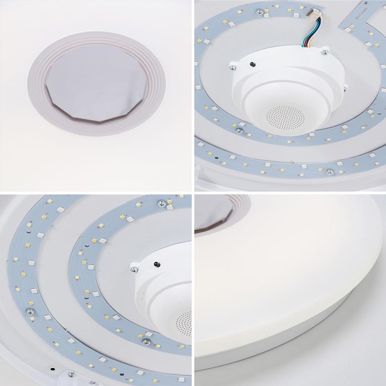 Lampada da soffitto a LED intelligente moderna WiFi da 40 cm e 500 W, app RGB, Bluetooth, musica, luce per la casa con telecomando