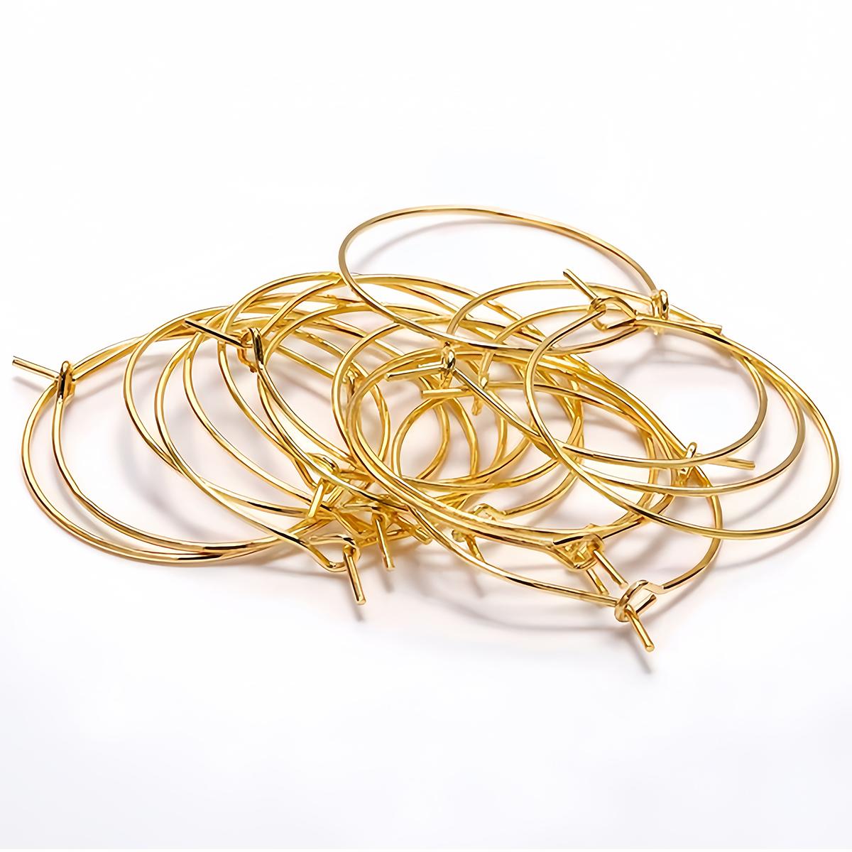 

10/20pcs 15-50mm Stainless Steel Big Circle Wire Hoops Loop Earrings Ear Hoops for DIY Dangle Earring Jewelry Making Supplies 0.7x15mm
