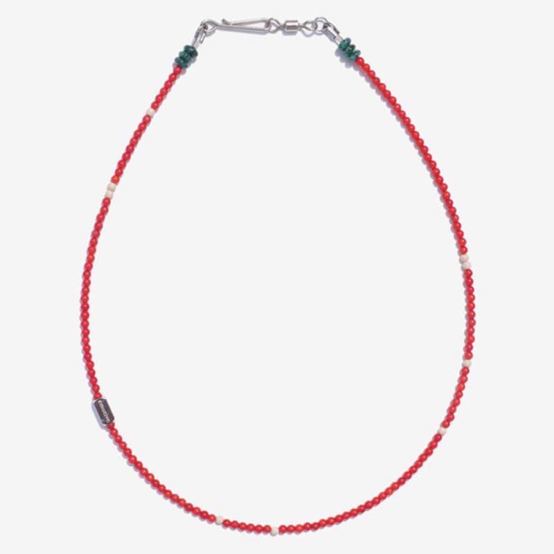 

emotive [surgical] red coral green necklace L