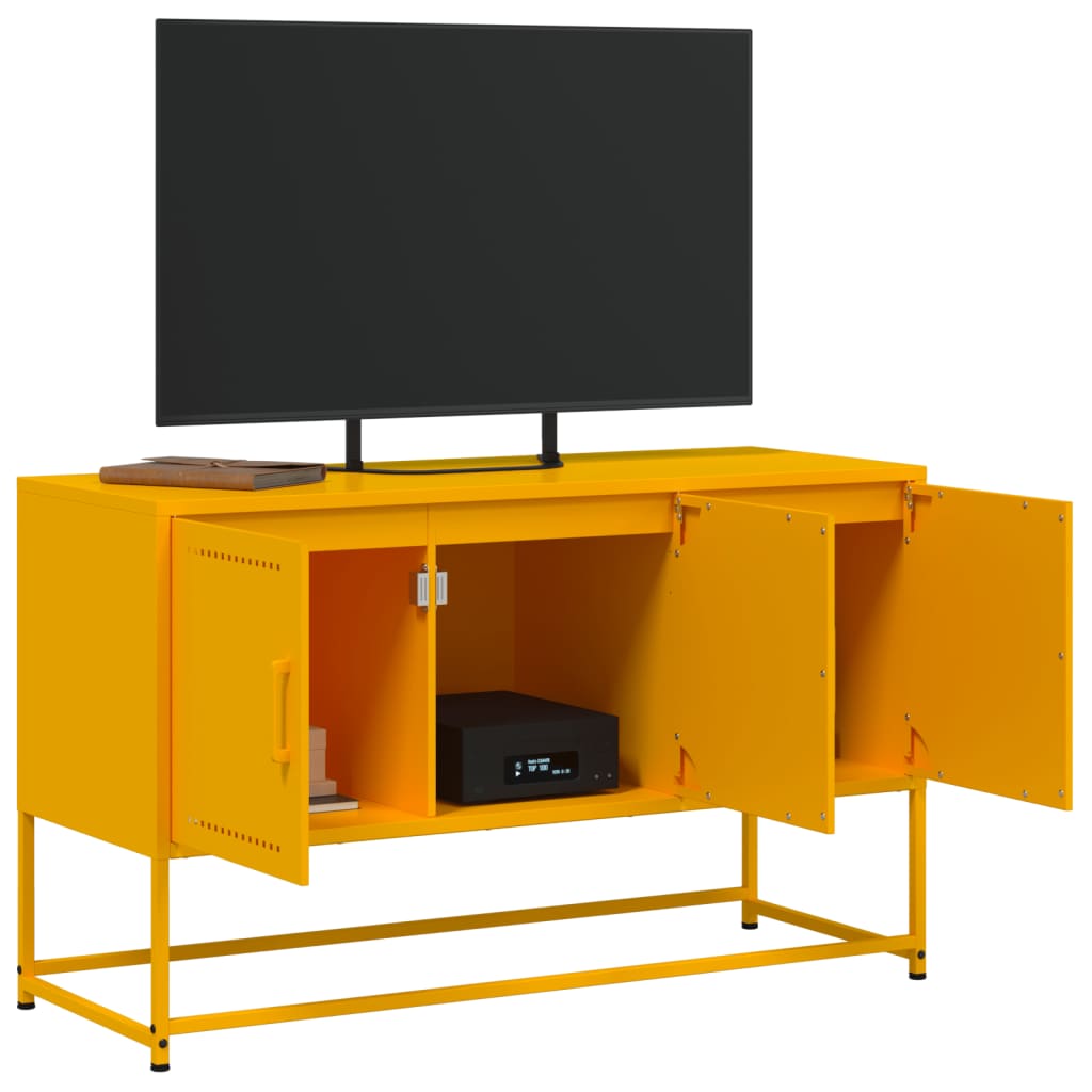 TV Stand Mustard Yellow 100.5 X 39 X 60.5 Cm Steel