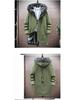 Men's Winter Fleece-Lined Hooded Mid-Length Printed Cotton Coat - Trendy & Warm Casual Jacket
