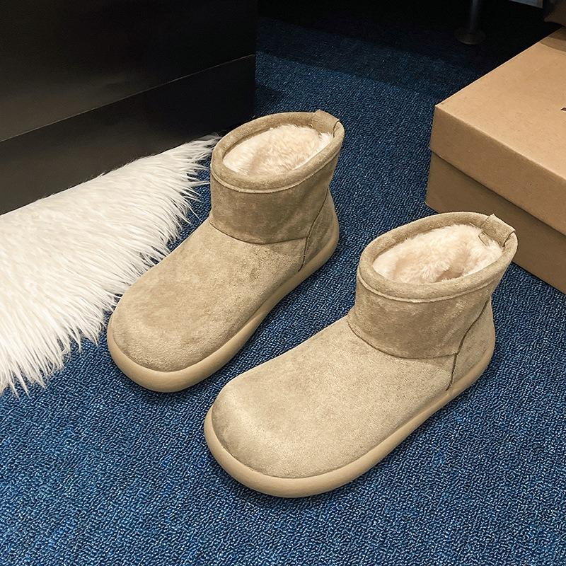 Thick-soled Snow Boots Women's New Winter Velvet Short Boots Non-slip Velvet Warm Bread Cotton Shoes
