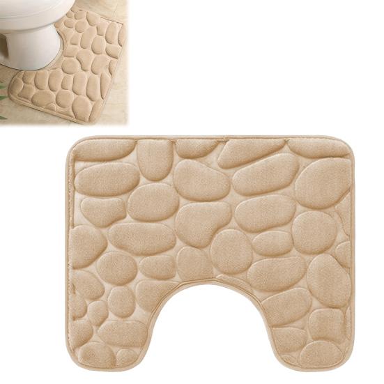 Toilet Floor Mat Wear Resistant Super Absorbent Non-Slip Design Decorative Bathroom U-shaped Floor Mat