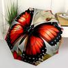 1PC Butterfly Floral Pattern Automatic Open/close Umbrella with 8-Rib Structure for Women/Men, All-Season Use - Travel Essential, Stylish Accessory, H