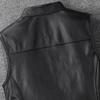 Black Genuine Cow Leather Vest Men Motorcycle Vests Slim Fit Men's Moto Club Biker Waistcoat Spring Summber