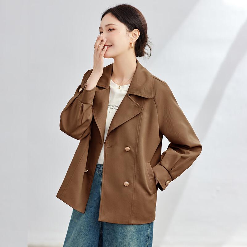 TERRE BLEUE Women's Stylish Loose Trench Coat