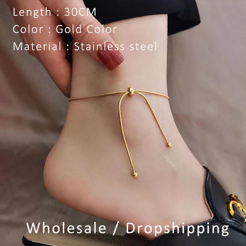 Korean Adjustable Stainless Steel Bracelet for Women Girl Men High Quality Design Gold Color Snake Chain Jewelry Wholesale