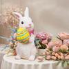 Easter Cartoon Rabbit Decor Resin Cute Bunny Statue Farmhouse Animal Rabbit Craft Gift for Boys Girls