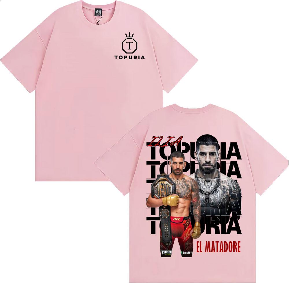 2025 Summer Limited Ilia Topuria El Matador Retro Graphic for Men Harajuku Cool Oversized  Man 100 Cotton Oversized Tshirt Y2k