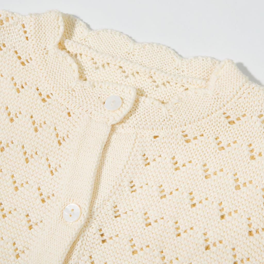 Miipat Baby Длинный Детский Однотонный Ажурный Размеры Кардиган, Вязаный, Рукав, 100% Хлопок, Свитер, Верхняя одежда, Мягкий, Цвет, Вязаный, Милый, Осень, Зима, Весна,