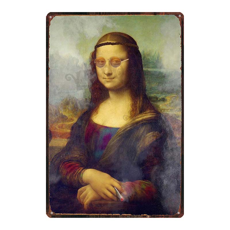 YZFQSegno di Latta Metallico Divertente e Allegro Piatto da Viaggio Retrò Per Parete Bar Caffetteria Soggiorno Decorazione Artigianale per la Casa DU-7983B