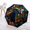 1pc Bulldog Mandala Automatic Open/Close Umbrella with Folding feature Compact Travel Umbrella, Lightweight design, for Commuting, Business128