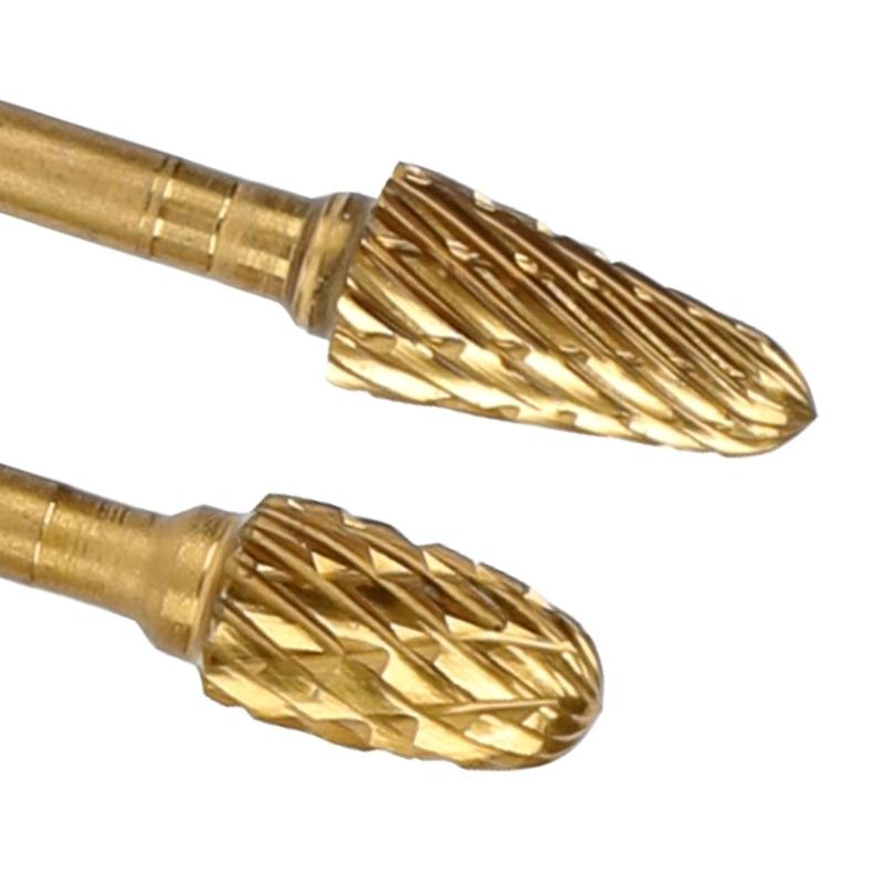Pack of 10 Carbide Rotary Burr Set Grinding Bit with Hex Shank for Precise Cutting in Metalworking Woodworking