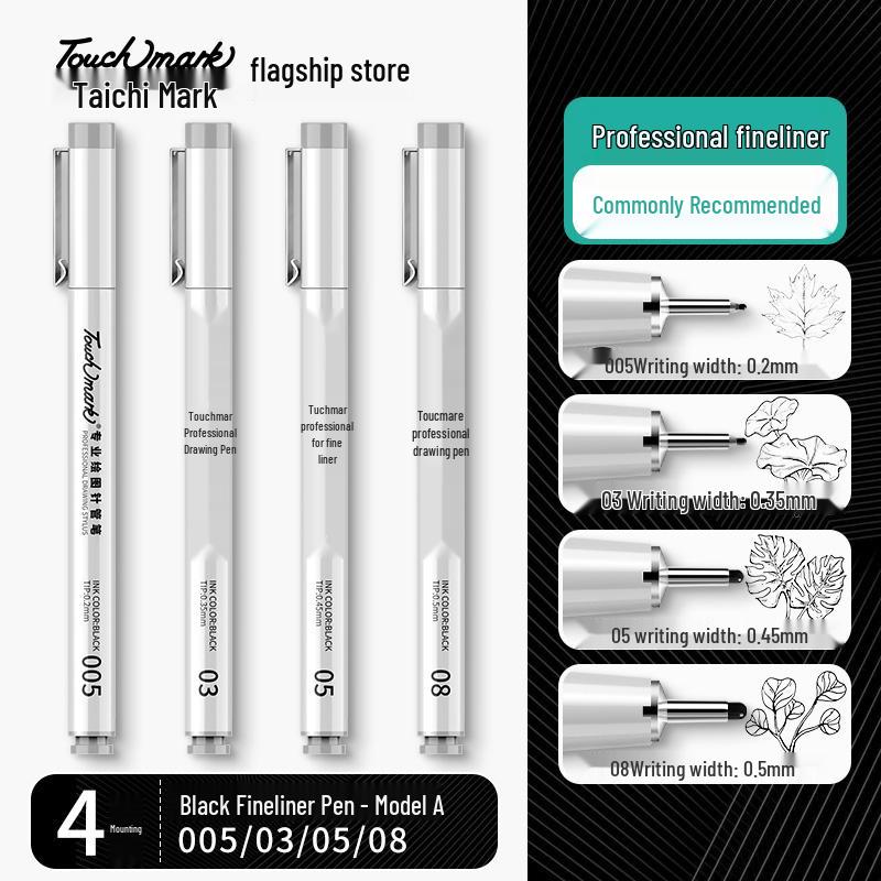 Authentic Touchmark Waterproof Quick-Dry Fine Liner Needle Pen Set for Art and Student Design