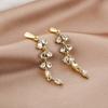 Light Luxury Zircon Wheat Ears Exquisite Niche Long Annual Stud Earrings