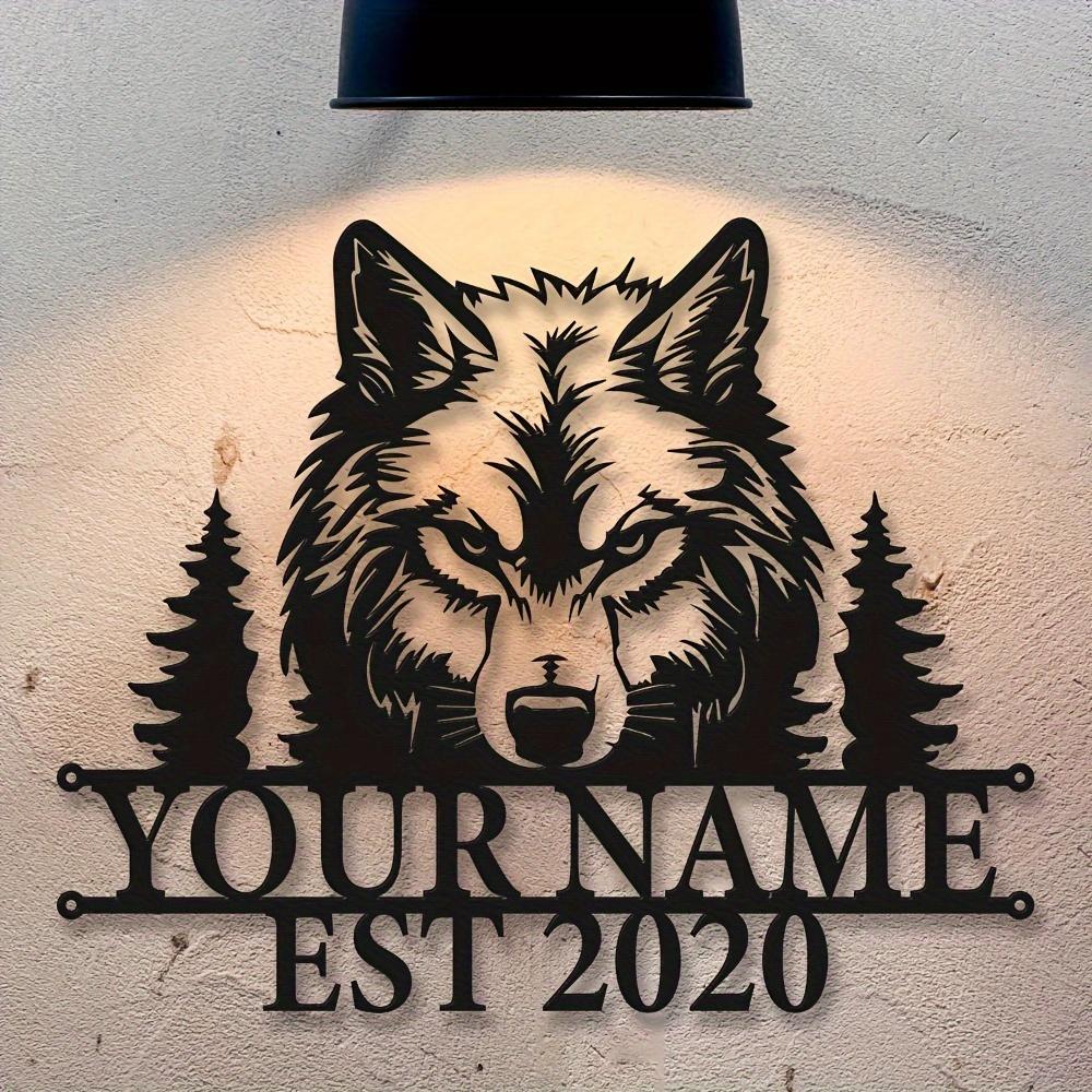 Unique Handmade Wolf King Metal Wall Decor Black Matte Art Deco for Living Room
