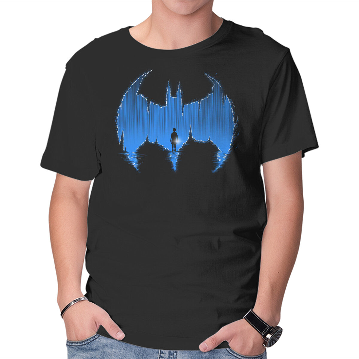 Unisex Crew Neck T-Shirt Bat Cave Graphic Short Sleeve Casual Tee XS