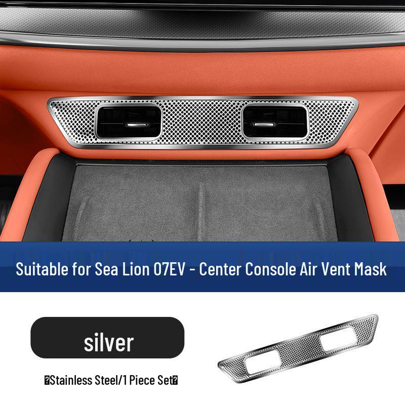 Stainless Steel Dust Cover for BYD Sea Lion 07EV Console Air Vent