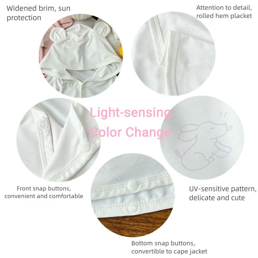 Breathable Kids Sunscreen Cape Light-sensing Color Change Cooling Summer Jacket Camping
