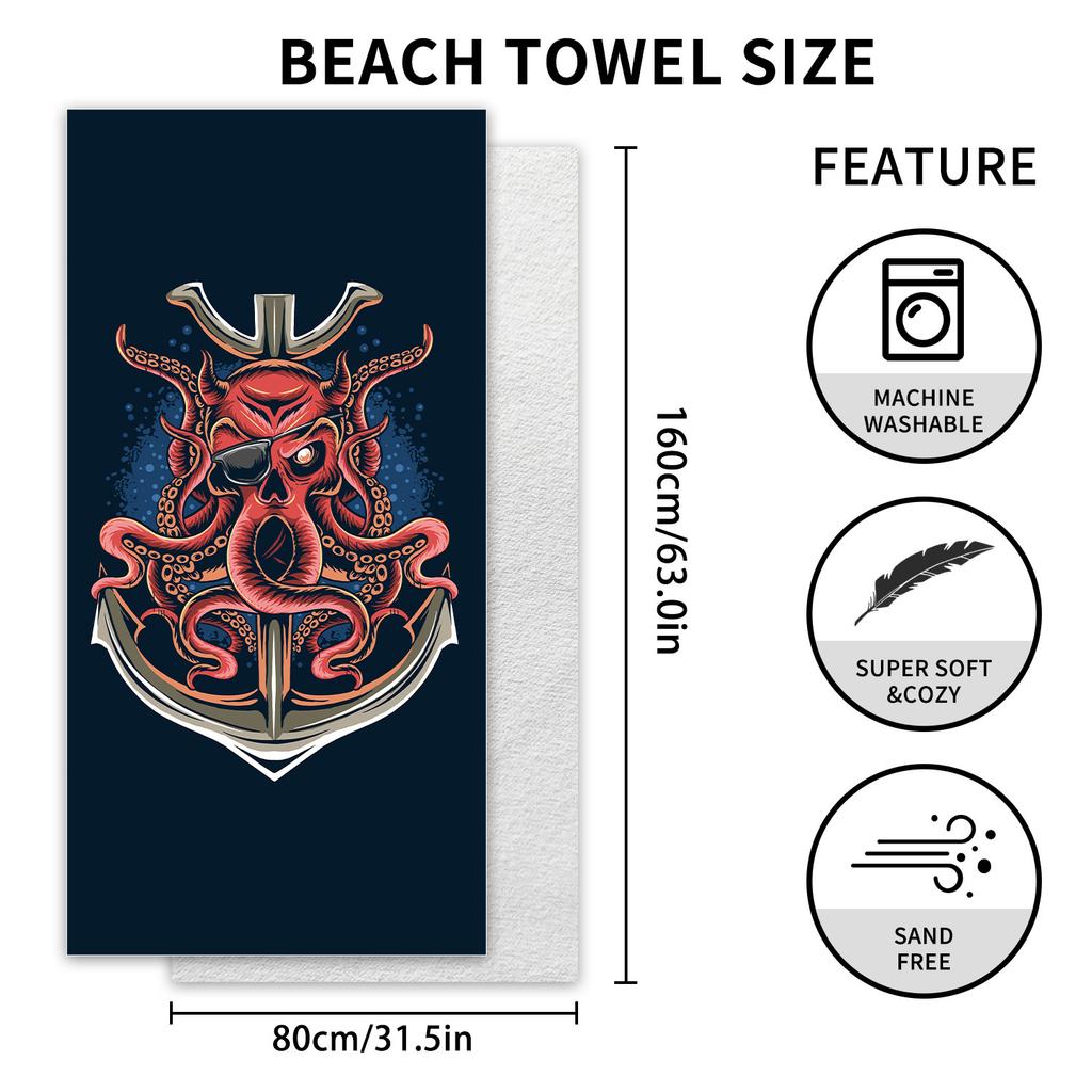 Take Sunscreen Beach Towels, Octopus Sunscreen Shawls, Quick-drying Sports Towels