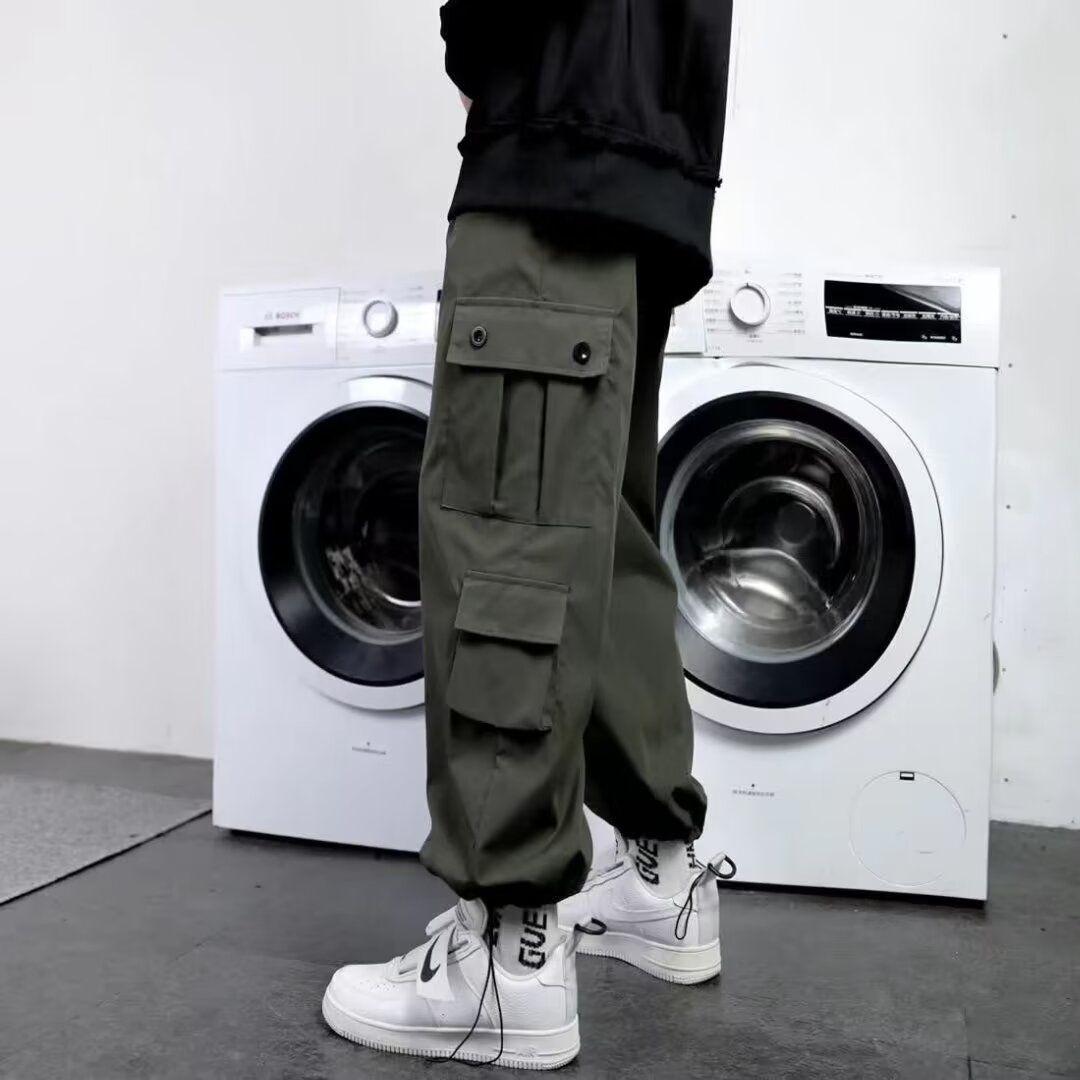 

Новые мужские тонкие повседневные брюки с завязками на кулиске, летние свободные рабочие брюки 5XL зелёный