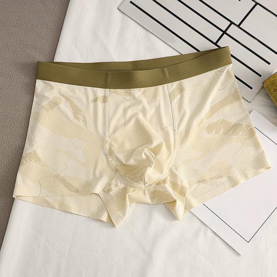 Ropa Interior Bóxer para Hombre Color Sólido U-Convex Calzoncillos Cortos Elásticos de Cintura Media Corte 3D Ajustado Alta Elasticidad Braguitas Uso Diario