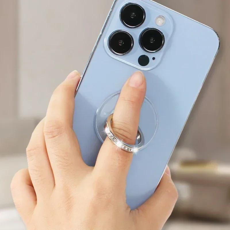Transparent Circle Finger Ring Mobile Phone Holder Accessories Car Mount Universal Holder Cellphone Bracket for Men and Women