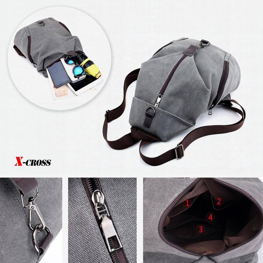 Cross Stylish and Perfect for Casual and Simple Design with Side Compact Zipper Basic Design for Outdoor and Everyday Made of This Stylish Backpack Is