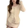 Original thick needles, original imitation mink 7-needle arctic velvet thickened autumn and winter pure desire crew neck sweater knitted sweater
