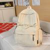 Velours côtelé Uni Fermeture Éclair Nœud Fashi Sacs à Dos Tendance Printemps 2026 Sacs Étudiants Grande Capacité Sacs à Dos Simples Décontractés