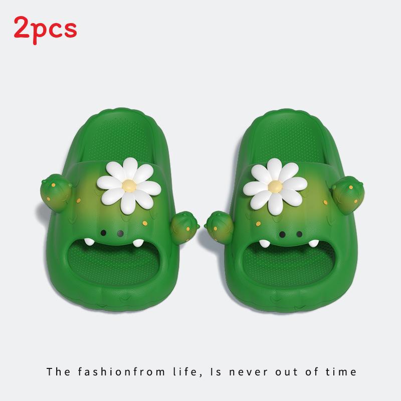 Cute Cactus Summer Slide Slippers With Eva Footbed For Women And Men Comfort