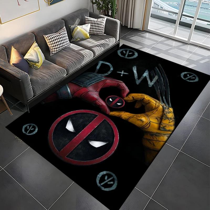 Marvel Spider Man Area Rug Cartoon Anime Deadpool 3D Carpet for Living Room Kitchen Bedroom Decor Floor Non Slip Mat Gift
