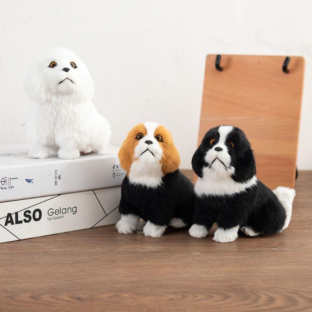 Fluffy Simulation Dog Plush Toy Delicate Sheepdog Plush Pillow  Valentine's Day Gifts