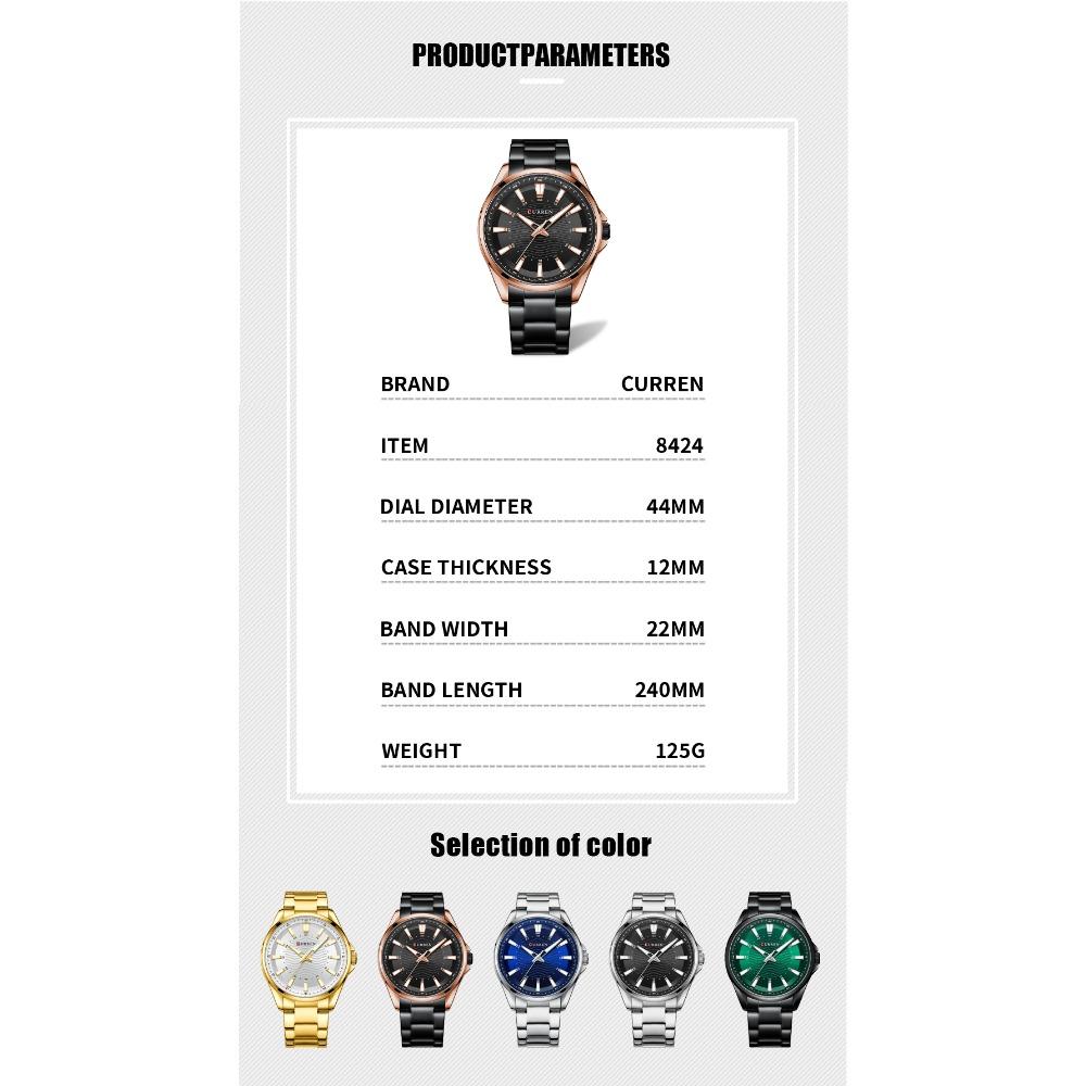 CURREN Classic Simple Stainless Steel Quartz Wristwatches Fashion Brand Men's Watches With Luminous Hands