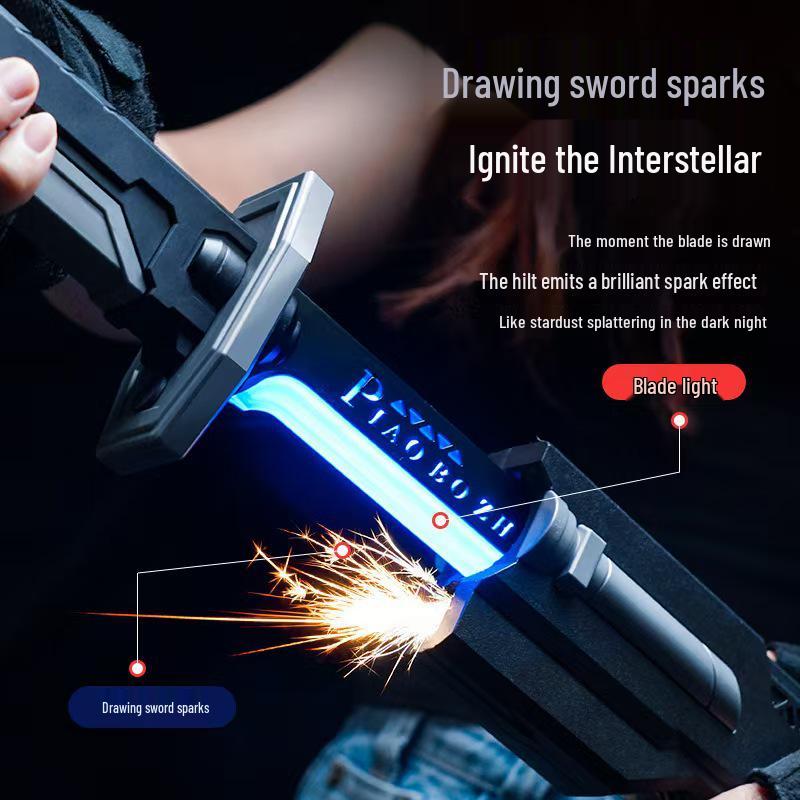 Pull-Out Spark Battle Blade: Seven-Color Light and Sound Laser Sword Toy